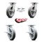Service Caster 8 Inch Kingpinless Thermoplastic Rubber Wheel Caster Swivel Locks 2 Brakes, 2PK SCC-KP30S820-TPRRD-BSL-2-SLB-2 - alternate 3